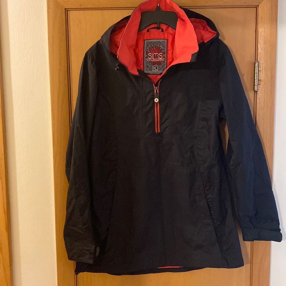 Sims Snowboarding Skiing Hooded Nylon Pullover Jacket Black Size XL